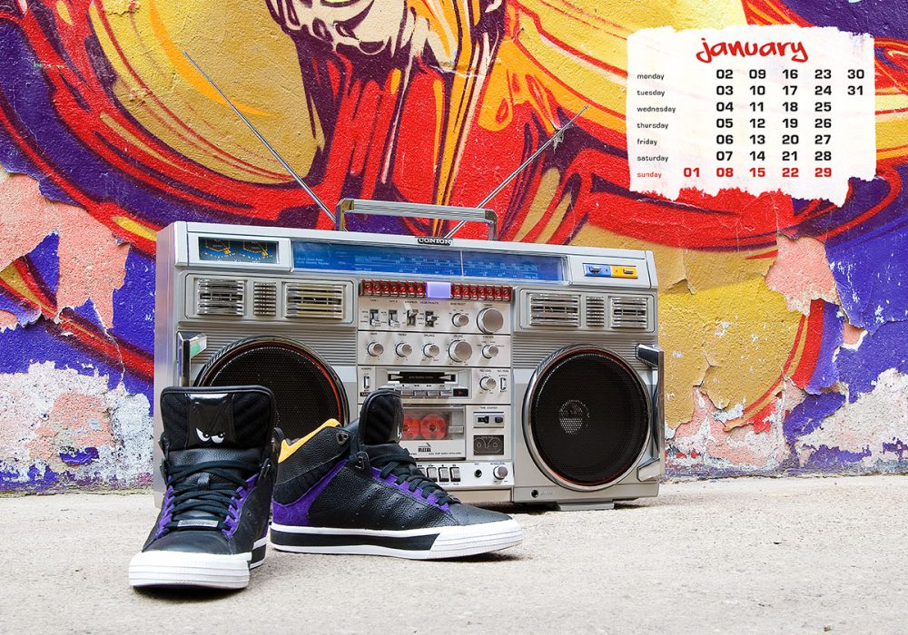 boombox & sneaker calendar 2012 - january