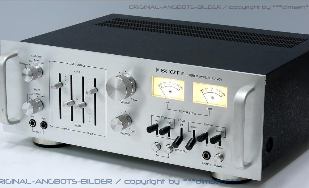SCOTT A457 立体声双表头功率放大器