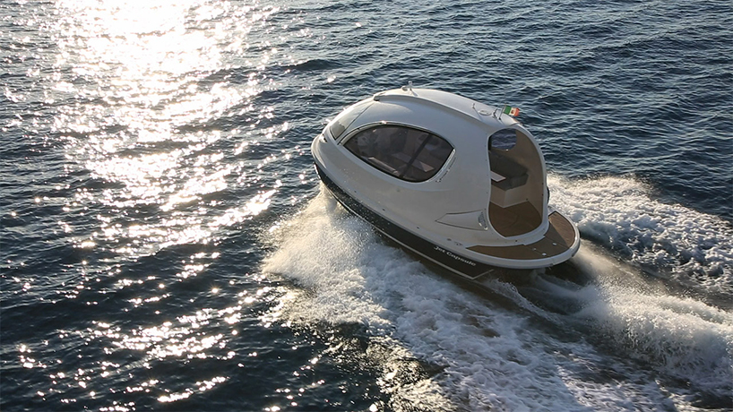 pierpaolo lazzarini invents a futuristic water jet capsule in italy