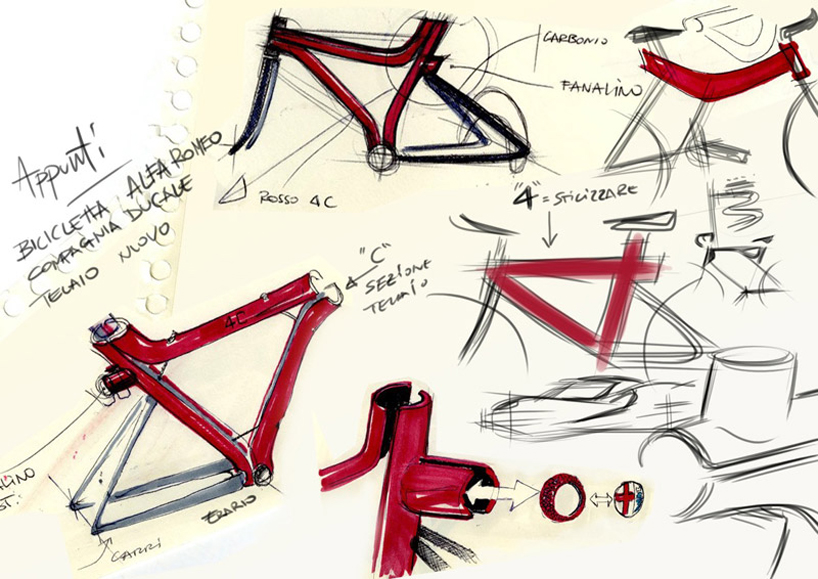 阿尔法罗密欧和Compagnia Ducale共同打造了一款IFD 4C型碳纤公路自行车