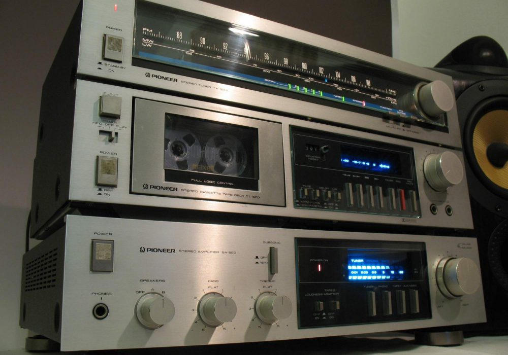 先锋 Pioneer SA-520功放，CT-520卡座，TX-520L收音 音响组合
