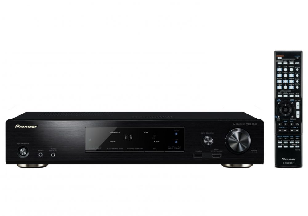 VSX-S510-K Slim 6.2-channel AV Receiver with Class D Amplification, 5x HDMI, AirPlay, vTuner Internet Radio, DLNA, MHL, Ultra HD 4K Pass Through and Spotify Connect (Black)