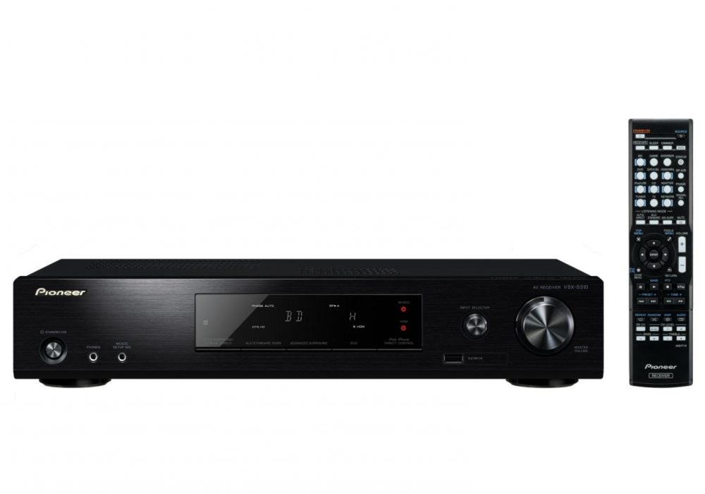 VSX-S310-K Slim 5.2-channel AV Receiver with Class D Amplification, 4x HDMI, Ultra HD 4K Pass Through and Eco Mode (Black)