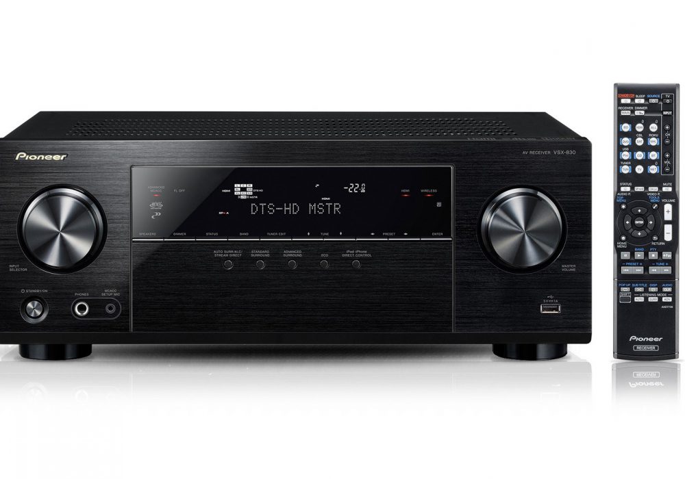 VSX-830-K 5.2-Channel AV Receiver with Ultra HD 4K Pass Through, Hi-Res Audio playback, Dual Subwoofer Preout, Subwoofer EQ, DLNA, AirPlay, Spotify Connect and Built-in Bluetooth (Black)