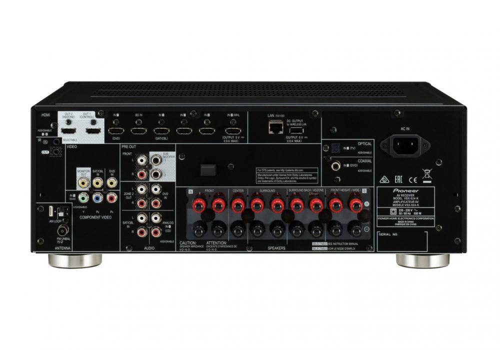 VSX-924-K 7.2-Channel AV Receiver with Ultra HD 4K Upscaling/Pass Through, DSD Playback, Subwoofer EQ, Spotify Connect, Built-in AVNavigator and Bluetooth (Black)