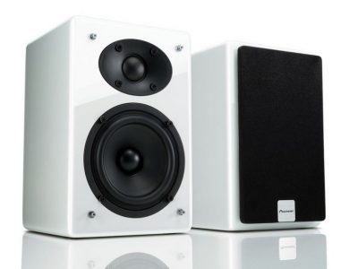 XW-BTS5-W 50W Wireless Bluetooth Bookshelf Speaker System (White) - Pioneer Sound System, iPod Dock
