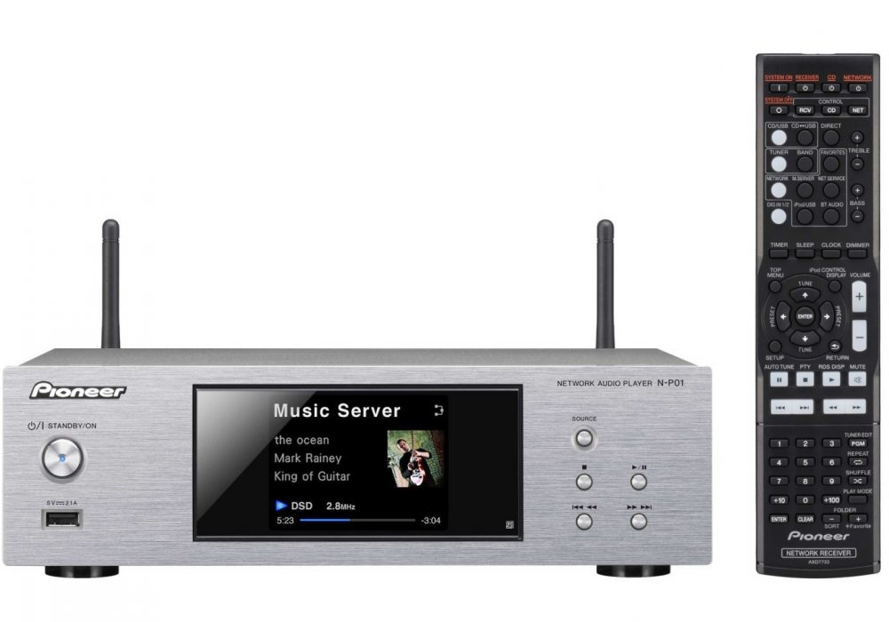 N-P01-S Compact Network Audio player with USB, DLNA, AirPlay, Spotify, vTuner, and Bluetooth (Silver) - Pioneer Network Player