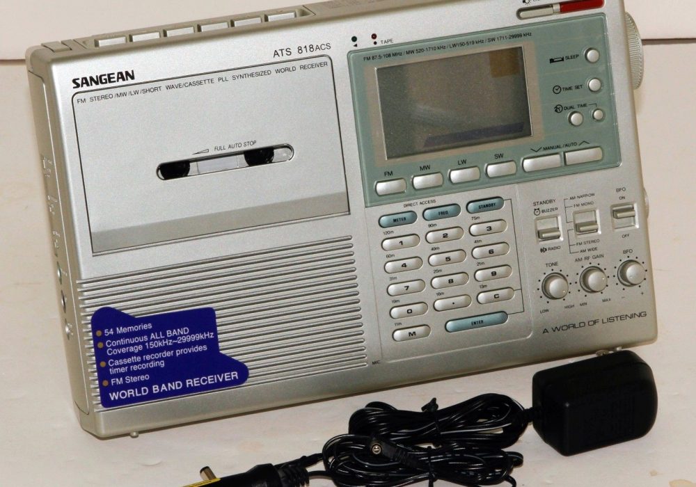 SANGEAN ATS 818ACS MW/LW/SW 收音 磁带录音机