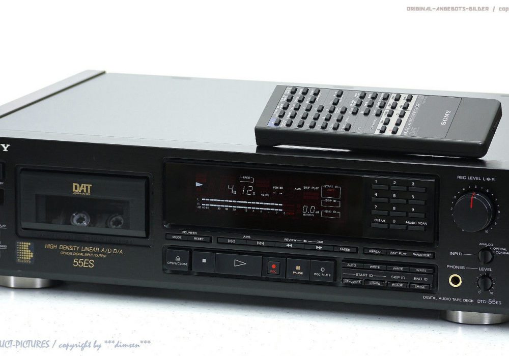 索尼 SONY DTC-55ES High-End DAT-录音机/D<wbr/>igital Audio Tape FB+OVP!! + 1j.Garantie!!