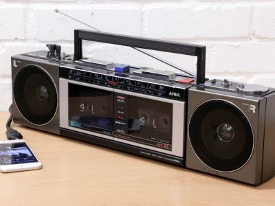 AIWA CS-W330K boombox ghettoblaster double 磁带 player AUX 1980's SERVICED