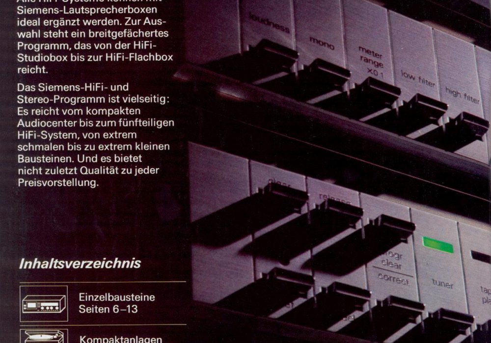 Siemens HiFi-Systeme '83