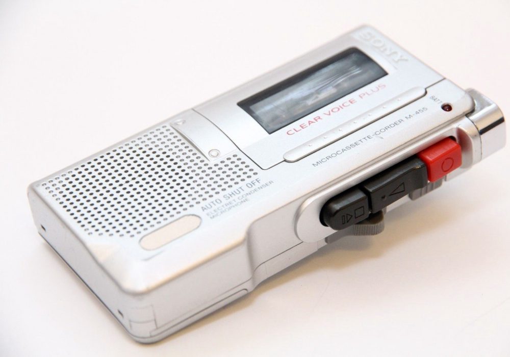 索尼 SONY 微型盒式磁带 Clear Voice 录音机 M-455 Handheld Dictaphone Auto Shut Off