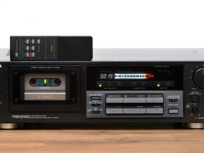 爱华 AIWA AD-F880 Tapedeck / Kassettendeck in schwarz + Fernbedienung