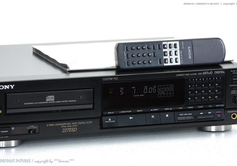 索尼 SONY CDP-227ESD High-End CD-Player mit FB+BDA in 1A-Zustand + 1J.Garantie!! ES