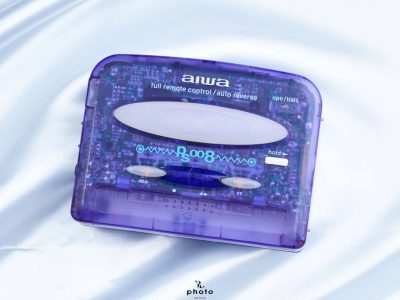 美品aiwa アイワ便携カセット播放器 HS-PS008 violet 稀少色