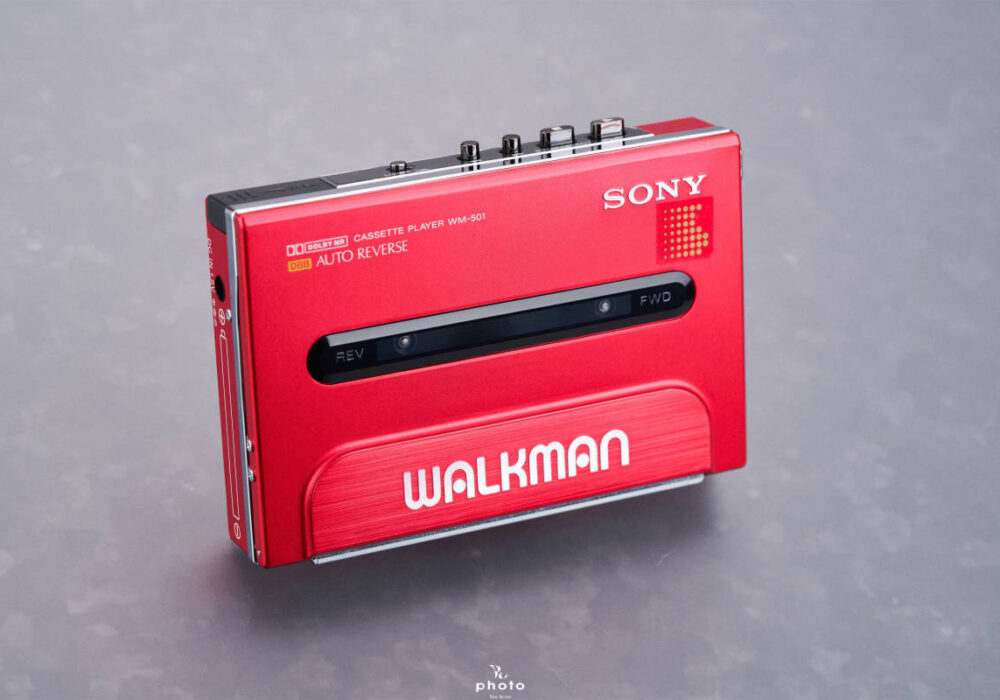 未使用・動作 索尼 SONY 索尼 WALKMAN 名機 高音質モデル リールギア割れ改善済 磁带随身听 WM-501 RED 整備品