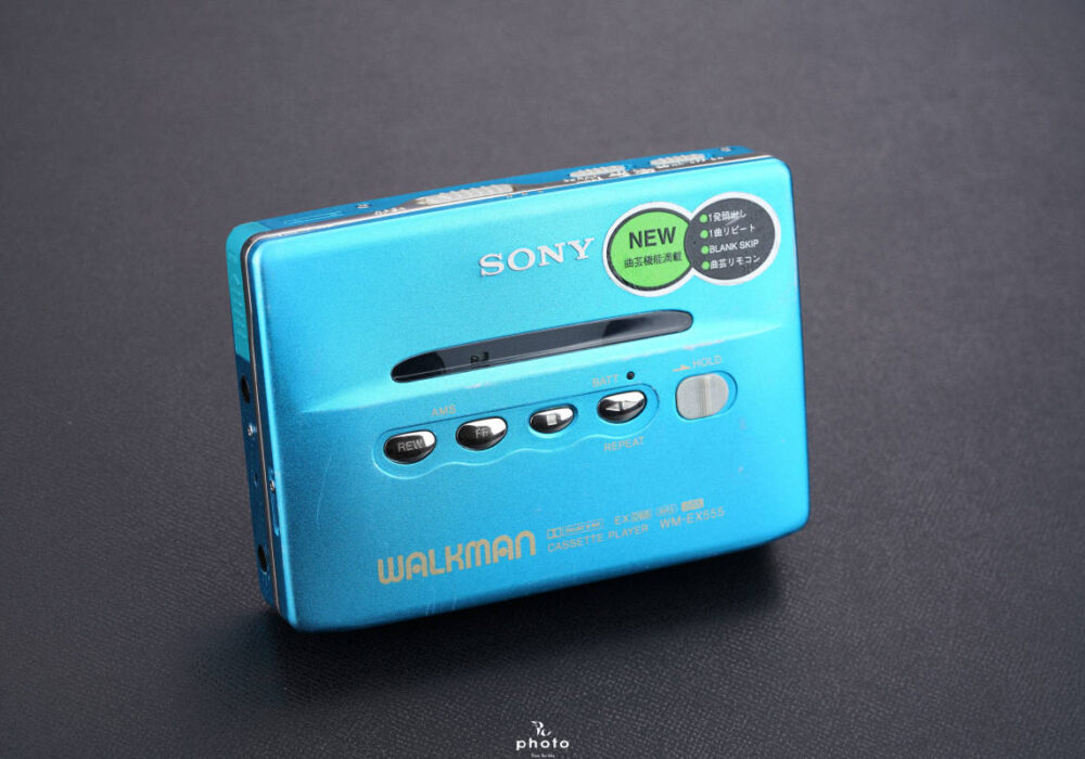 ・動作 索尼 SONY 索尼 WALKMAN 薄型高音質モデル コンデンサー改良済 磁带随身听 WM-EX555 BLUE 整備品